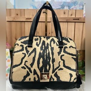 FURLA Zebra Pattern Leather Handbag